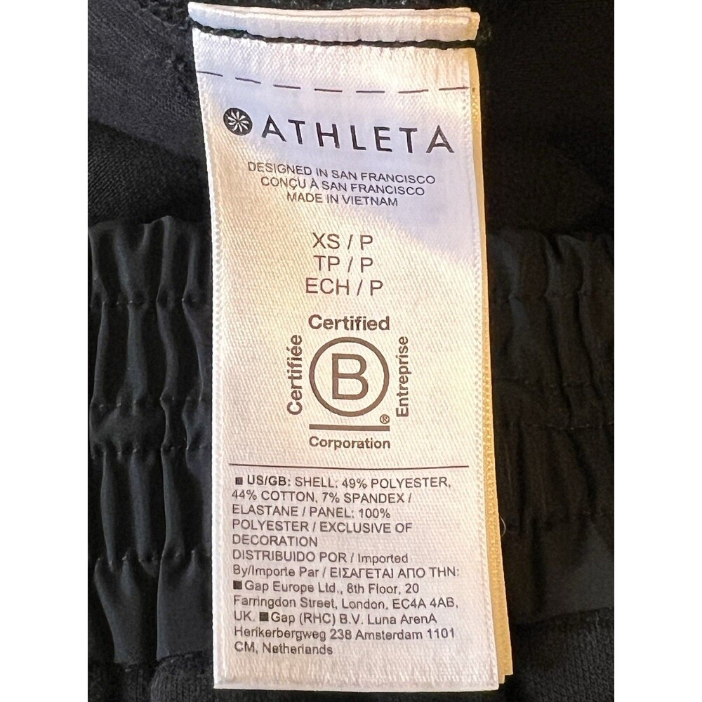 ATHLETA Black Triumph Hybrid Wide Leg Crop Cargo Pants Pockets Elastic Waist XS - Picture 10 of 11